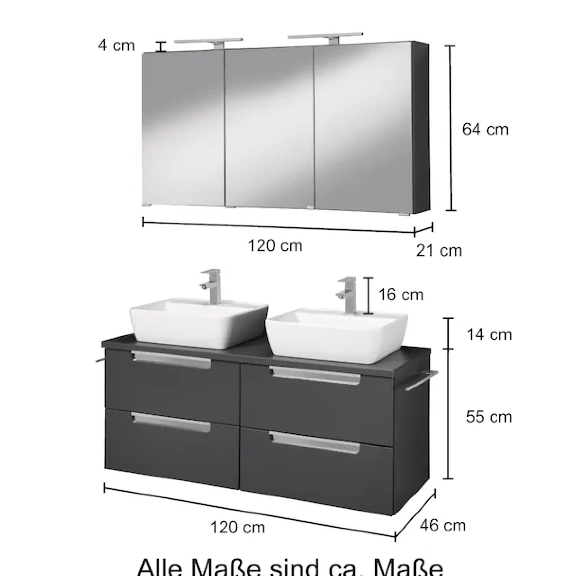 welltime Badmöbel-Set »Malibu« Set, 2 Stk. tlg.