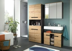 welltime Badmöbel-Set »REHAT, 3-teilig, Breite 116 cm, mit grifflosen Fronten, bestehend aus:« 3 Stk. tlg.