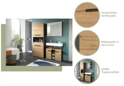 welltime Badmöbel-Set »REHAT, 3-teilig, Breite 116 cm, mit grifflosen Fronten, bestehend aus:« 3 Stk. tlg.