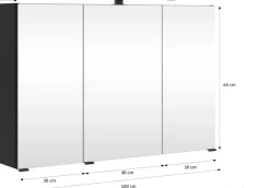 welltime Badmöbel-Set »SALVADA, 2tlg-Set, gedämpfte Scharniere, Softclose, Keramikbecken« Maße (B/T/H): 100/47,5/200 cm,