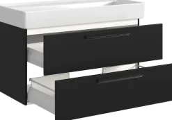 welltime Badmöbel-Set »SALVADA, 2tlg-Set, gedämpfte Scharniere, Softclose, Keramikbecken« Maße (B/T/H): 100/47,5/200 cm,