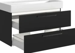 welltime Badmöbel-Set »SALVADA, 5tlg-Set, gedämpfte Scharniere, Softclose, Keramikbecken« Maße (B/T/H): 180/47,5/200 cm,