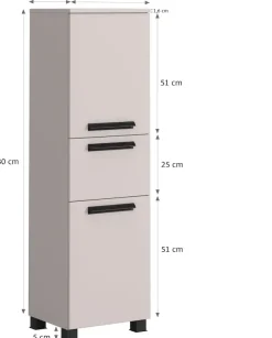 welltime Badmöbel-Set »SALVADA, 5tlg-Set, gedämpfte Scharniere, Softclose, Keramikbecken« Maße (B/T/H): 180/47,5/200 cm,