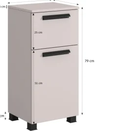 welltime Badmöbel-Set »SALVADA, 5tlg-Set, gedämpfte Scharniere, Softclose, Keramikbecken« Maße (B/T/H): 180/47,5/200 cm,