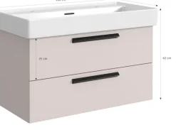 welltime Badmöbel-Set »SALVADA, 5tlg-Set, gedämpfte Scharniere, Softclose, Keramikbecken« Maße (B/T/H): 180/47,5/200 cm,