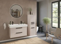 welltime Badmöbel-Set »SALVADA, 3tlg-Set, gedämpfte Scharniere, Softclose, Keramikbecken« Maße (B/T/H): 140/47,5/200 cm,