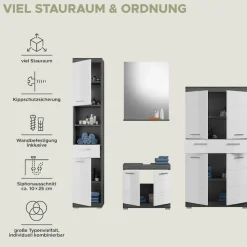 welltime Badmöbel-Set »Siena, 4 teilig, bestehend aus:« Set, TOPSELLER!, 4 Stk. tlg.