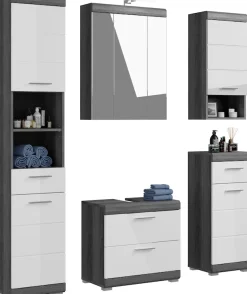 welltime Badmöbel-Set »SIENA, 5 teilig, inklusive LED Beleuchtung, bestehend aus:« Set, TOPSELLER!, 5 Stk. tlg.