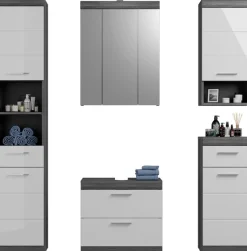 welltime Badmöbel-Set »SIENA, 5 teilig, inklusive LED Beleuchtung, bestehend aus:« Set, TOPSELLER!, 5 Stk. tlg.