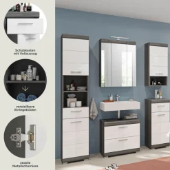 welltime Badmöbel-Set »SIENA, 5 teilig, inklusive LED Beleuchtung, bestehend aus:« Set, TOPSELLER!, 5 Stk. tlg.