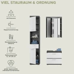 welltime Badmöbel-Set »SIENA, 3 teilig, bestehend aus:« Set, TOPSELLER!, 3 Stk. tlg.