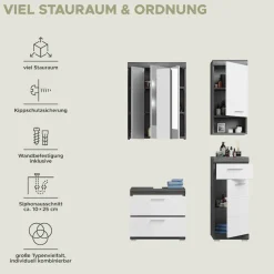 welltime Badmöbel-Set »SIENA, 4 teilig, bestehend aus:« Set, TOPSELLER!, 4 Stk. tlg.