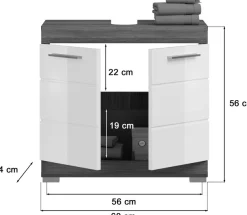welltime Badmöbel-Set »SIENA, 5 teilig, inklusive LED Beleuchtung, bestehend aus:« Set, TOPSELLER!, 5 Stk. tlg.