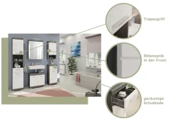 welltime Badmöbel-Set »SIENA, 5 teilig, inklusive LED Beleuchtung, bestehend aus:« Set, TOPSELLER!, 5 Stk. tlg.