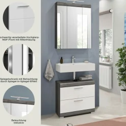 welltime Badmöbel-Set »SIENA, 2 teilig, inklusive LED Beleuchtung, bestehend aus:« Set, TOPSELLER!, 2 Stk. tlg.