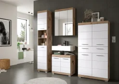 welltime Badmöbel-Set »SIENA, 2 tlg., bestehend aus: Waschbeckenunterschrank, Spiegelschrank« Set, TOPSELLER!, 2 Stk. tlg.