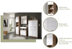welltime Badmöbel-Set »SIENA, 2 tlg., bestehend aus: Waschbeckenunterschrank, Spiegelschrank« Set, TOPSELLER!, 2 Stk. tlg.
