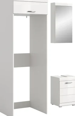 welltime Badmöbel-Set »SIENA, 3-tlg., WBU, Spiegelschrank & Waschmaschinenschrank, MDF-Front«