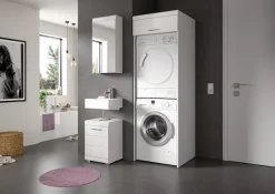 welltime Badmöbel-Set »SIENA, 3-tlg., WBU, Spiegelschrank & Waschmaschinenschrank, MDF-Front«