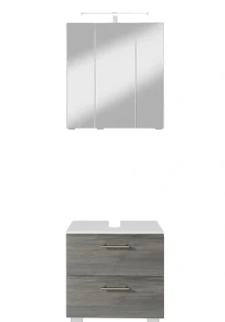 welltime Badmöbel-Set »"Trento", Badezimmer-Set, Waschbeckenunterschrank, Spiegelschrank« 2 Stk. tlg.