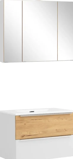 welltime Badmöbel-Set »TRIENT, Set: Spiegelschrank und Waschtisch« 2 Stk. tlg.
