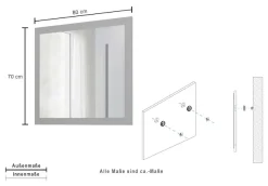 welltime Badspiegel »Garda, Waschbeckenunterschrank,Breite 80 cm,Waschtisch« Breite 80 cm- Passend zur Serie Garda