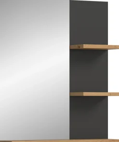 welltime Badspiegel »REHAT, Breite 63 cm, mit 3 Ablageböden, hochwertiges Spiegelglas« Badmöbel, Spiegel, Wandspiegel, Bad, Badezimmer