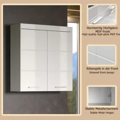 welltime Hängeschrank »Avena« Badschrank breit mit verstellbaren Böden - Maße (B/T/H) 73/23/77 cm