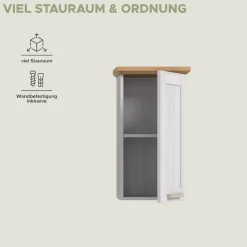 welltime Hängeschrank »COSENZA, Breite 39cm, 1 Tür, 1 Einlegeboden, 2 Fächer« in Landhausoptik, mit weiteren Artikel der Serie kombinierbar, 1 Stk. tlg. Hängeschrank, Bad, Badezimmerschrank
