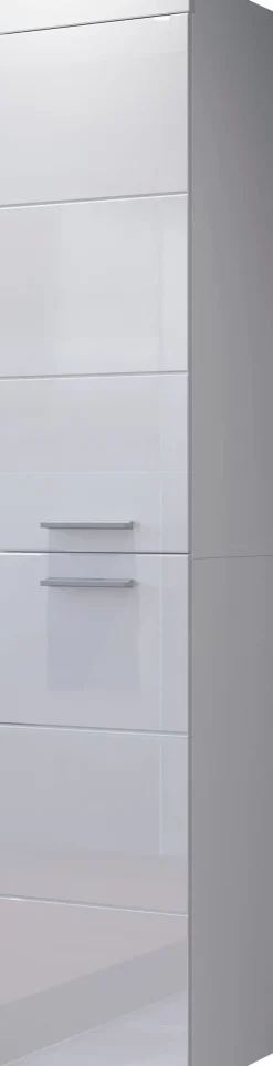 welltime Hängeschrank »Dormoletto« Hänge-Hochschrank in Weiß Hochglanz mit waagerechter Fräsung