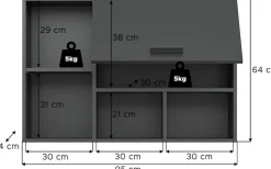 welltime Hängeschrank »FALAS,Breite 95cm, 1 Klappe, 5 Fächer« in verschiedenen Farben erhältlich, 1 Stk. tlg. Schrank, Wandschrank, Badschrank, Wäscheschrank