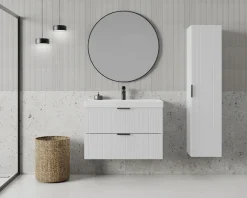 welltime Hängeschrank »HARMONY rechts/links montierbar, Breite 32 cm, modernes Design« Schrank mit 3 Einlegeböden, Soft-Close-Function, Paneeloptik