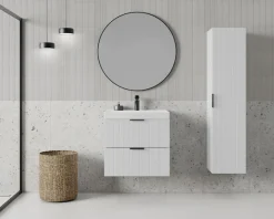 welltime Hängeschrank »HARMONY rechts/links montierbar, Breite 32 cm, modernes Design« Schrank mit 3 Einlegeböden, Soft-Close-Function, Paneeloptik