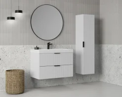 welltime Hängeschrank »HARMONY rechts/links montierbar, Breite 32 cm, modernes Design« Schrank mit 3 Einlegeböden, Soft-Close-Function, Paneeloptik
