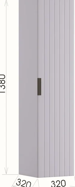 welltime Hängeschrank »HARMONY rechts/links montierbar, Breite 32 cm, modernes Design« Schrank mit 3 Einlegeböden, Soft-Close-Function, Paneeloptik