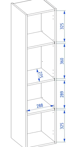 welltime Hängeschrank »HARMONY rechts/links montierbar, Breite 32 cm, modernes Design« Schrank mit 3 Einlegeböden, Soft-Close-Function, Paneeloptik