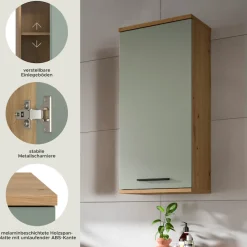 welltime Hängeschrank »LUCCA, Breite 35cm, 1 Tür (TA wechselbar), 2 Einlegeböden« Badmöbel, Badschrank, Schrank, Wandschrank, Bad, Badezimmer