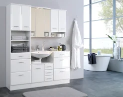 welltime Hängeschrank »Neapel« Breite 50 cm, mit Hochglanzfronten und eleganter Fräsung
