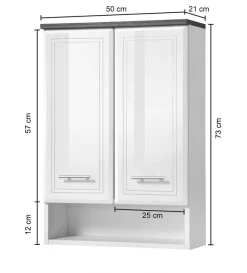 welltime Hängeschrank »Neapel« Breite 50 cm, mit Hochglanzfronten und eleganter Fräsung