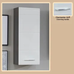 welltime Hängeschrank »Sovana« Badezimmerschrank mit 2 Fächern in Weiß - (B/T/H) 30/24/77 cm