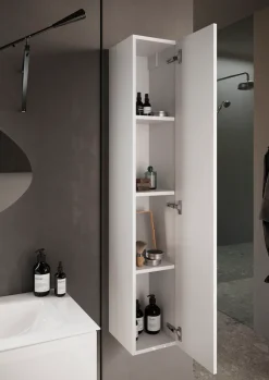 welltime Hängeschrank »Start, 1 Tür, Höhe 138 cm,« Breite 26 cm, Bad, Flur in Weiß Hochglanz Lack