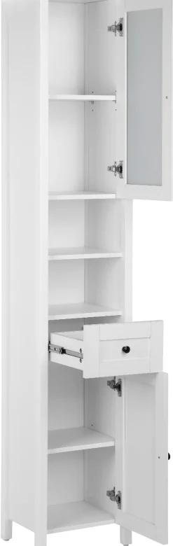 welltime Hochschrank »Aalborg Schrank Badezimmerschrank Badschrank« Badmöbel im Landhaus-Stil, Breite 40 cm