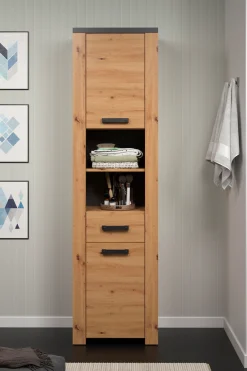 welltime Hochschrank »Ambres« 1 Stk. tlg. Hochschrank mit Soft-Close Funktion - (B/T/H) 53/35/196 cm