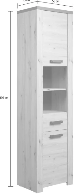 welltime Hochschrank »Ambres« 1 Stk. tlg. Hochschrank mit Soft-Close Funktion - (B/T/H) 53/35/196 cm