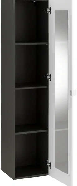 welltime Hochschrank »Bardolino« Badschrank mit innen verspiegelter Tür in Weiß Hochglanz