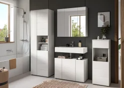 welltime Hochschrank »BIEL, 190 cm, 3 Türen, 2 offene Fächer« 1 Stk. tlg. Türanschlag wechselbar, modernes Design, Badschrank, Unterschrank, Bad