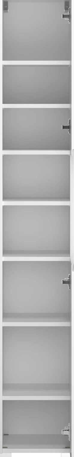 welltime Hochschrank »CABO, gedämpfte Scharniere« matt weiß, griffloses Design, reversibel