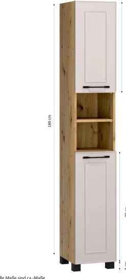 welltime Hochschrank »CADIZ, gedämpfte Scharniere«