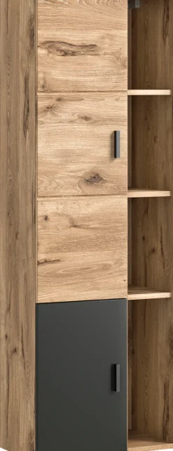 welltime Hochschrank »Dolo, Breite 48 cm, 2 Türen, 4 offene Fächer, 5 variable Einlegeböden« 1 Stk. tlg. Badmöbel, Hängeschrank, Badschrank, Schrank,Bad, Midischrank