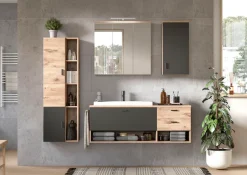 welltime Hochschrank »Dolo, Breite 48 cm, 2 Türen, 4 offene Fächer, 5 variable Einlegeböden« 1 Stk. tlg. Badmöbel, Hängeschrank, Badschrank, Schrank,Bad, Midischrank